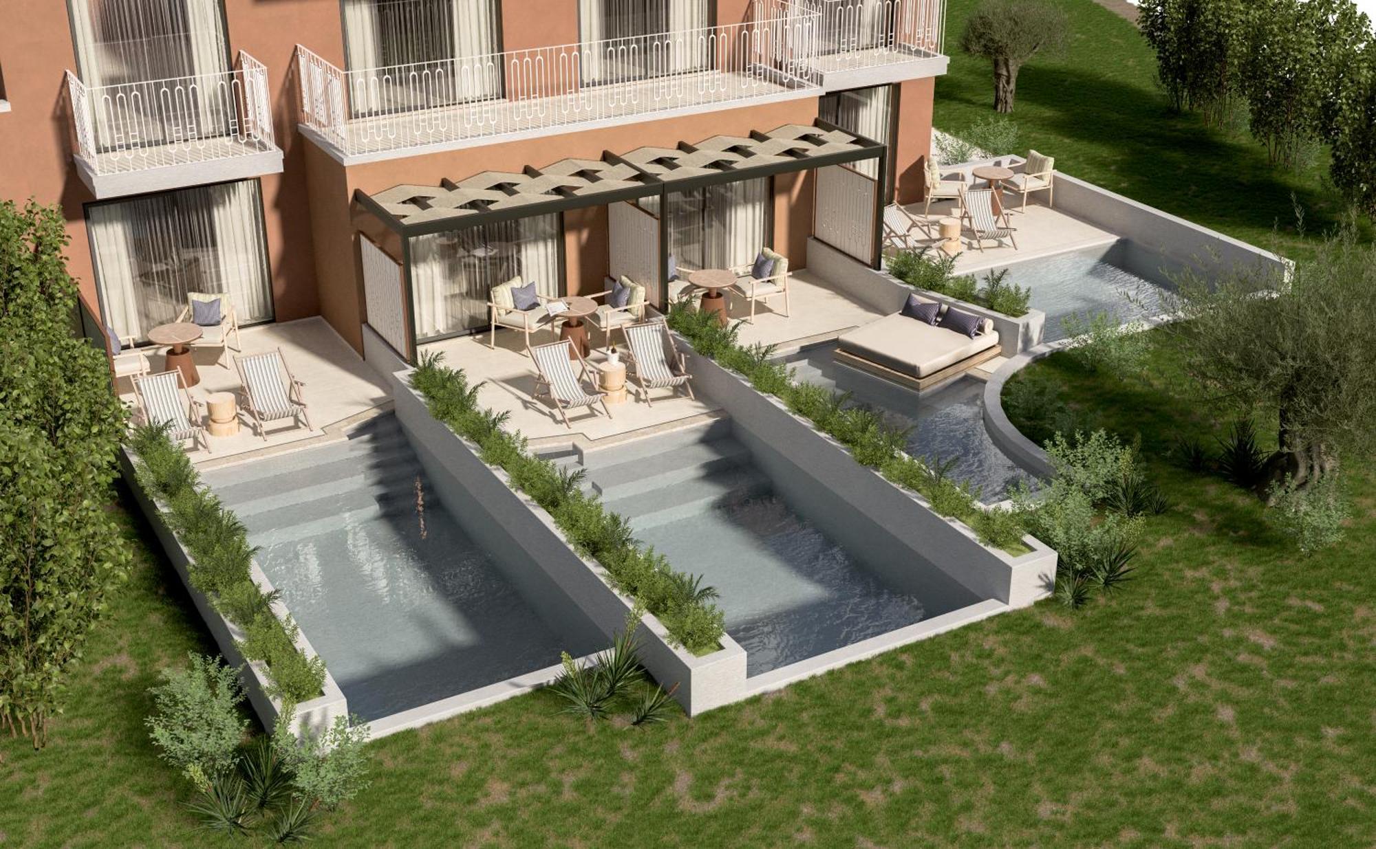 Sentido Apollo Palace Mesongí Exterior photo 3D rendering of a hotel