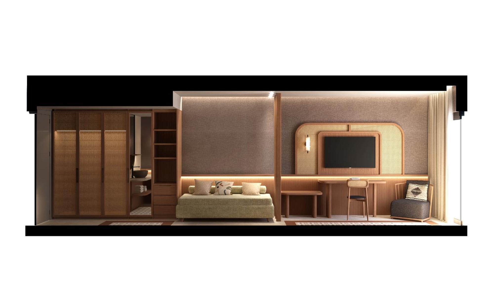 Sentido Apollo Palace Mesongí Exterior photo A 3D rendering of a hotel room